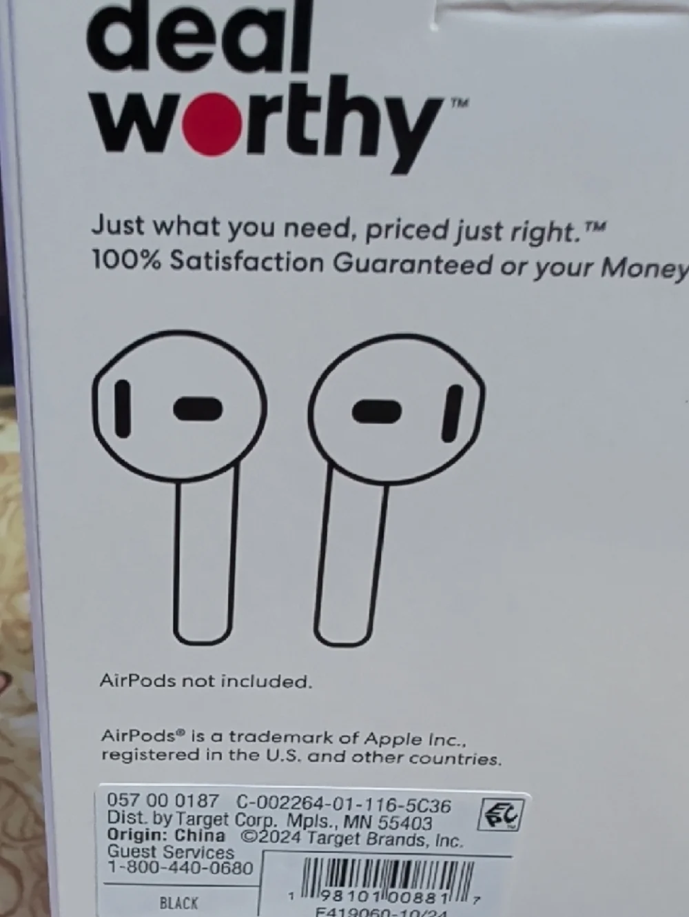 Dealworthy Black Earbud Case Cover for AirPods 1st & 2nd Gen